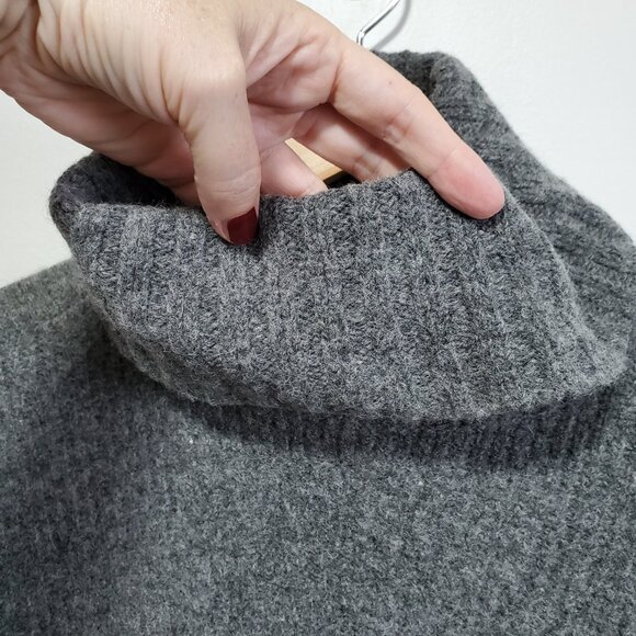ANTHROPOLOGIE Moth Fireside Turtleneck Sweater Wool Blend Grey Women's Small - Picture 3 of 13